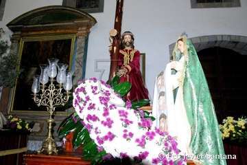 Los 8 pasos de la procesión del Viernes Santo, a punto en la Basílica de Telde (Foto TA)